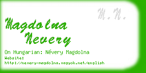 magdolna nevery business card